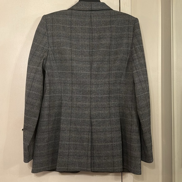 CALVIN KLEIN grey plaid ladies classic two button blazer -Sz.12 like new - Picture 8 of 9